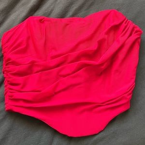 Vintage red strapless corset